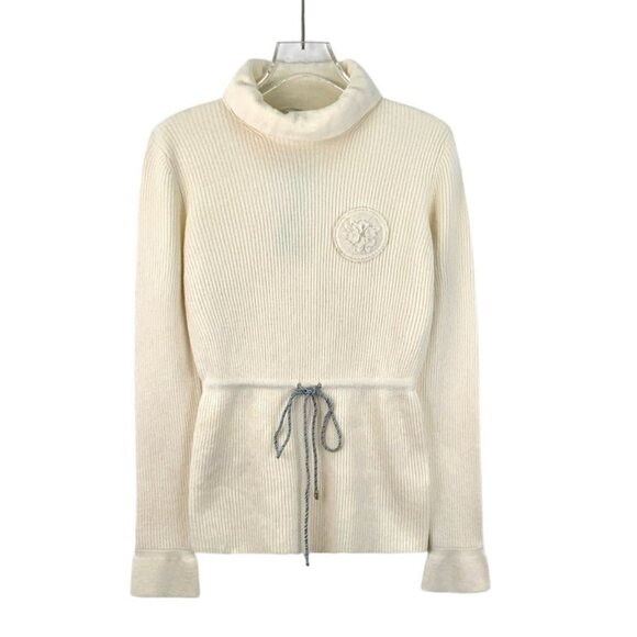Chanel Beige wool high-neck long-sleeve knit sweater - Picture 1 of 9